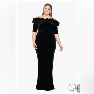 Xscape Elegant Black Velvet Dress
